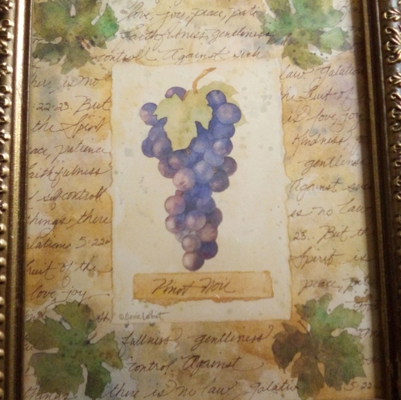 Gilted Gold Framed Grapes Design Picture Galatians 5:22 THE FRUIT OF THE… - Picture 2 of 5